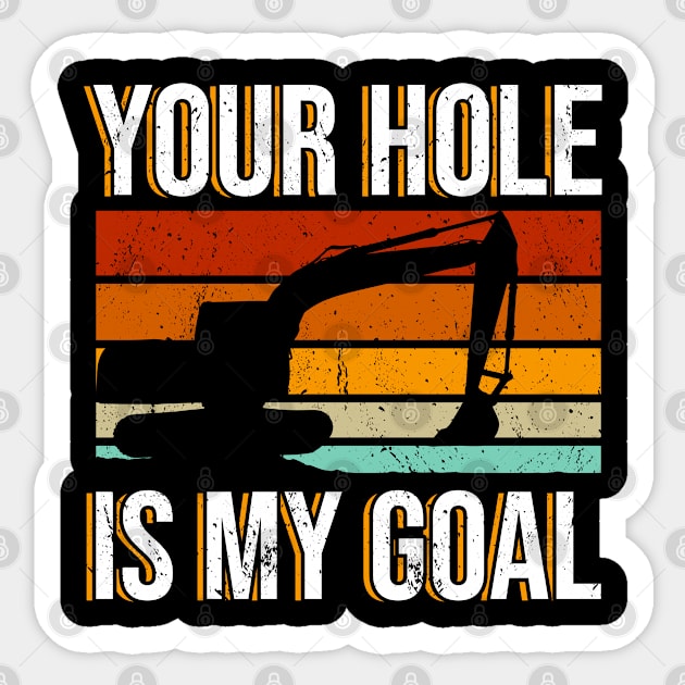 Excavator Heavy Equipment Operator Sticker by medd.art